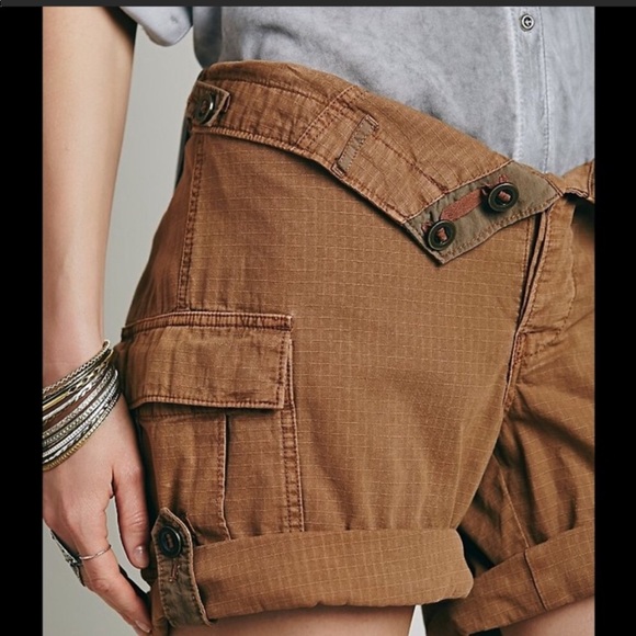 Free People Pants - **NWT FREE PEOPLE RIPSTOP CARGO SHORTS CARAMEL 31*